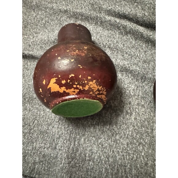 Hand-Painted Lacquer Vases – Burgundy Floral – Set of 2 - Picture 6 of 8